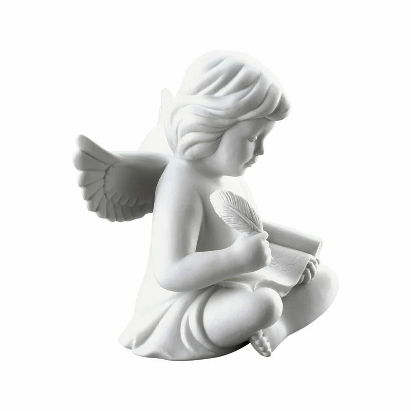 Rosenthal Dekofigur Engel mit Schriftrolle, Porzellan, Weiß, 13.9 cm, 69056-000102-90536