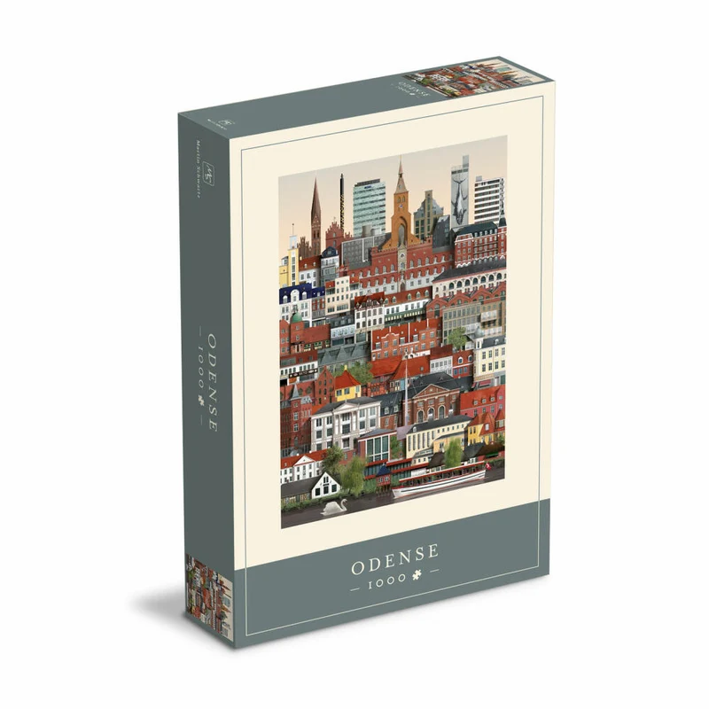 Martin Schwartz Puzzle Odense, Städtepuzzle Dänemark, 50 x 70 cm, 1000 Teile, MS0609