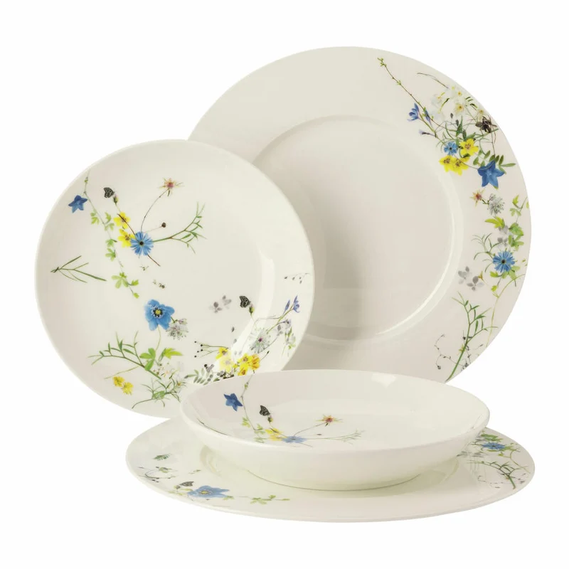 Rosenthal Geschirr-Set Brillance - Fleurs des Alpes 4-tlg., Bone China, Mehrfarbig, 10530-405108-28539