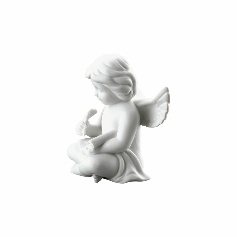 Rosenthal Dekofigur Engel mit Schriftrolle, Porzellan, Weiß, 10.1 cm, 69055-000102-90536