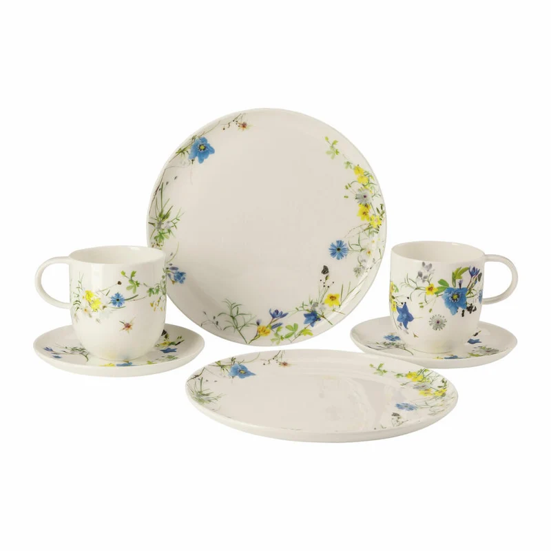 Rosenthal Frühstücks-Set Brillance - Fleurs des Alpes 6-tlg., Bone China, Mehrfarbig, 10530-405108-28598