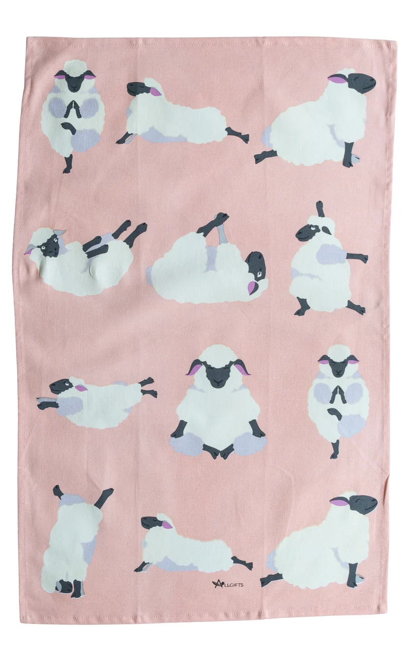 Geschirrtuch - Yoga Sheep Baumwolle 74cm x 47cm