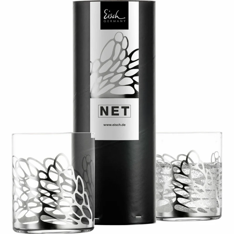 Eisch Becher Net, 2er Set, Wasserglas, Trinkglas, Kristallglas, Silber, 430 ml, 79156991