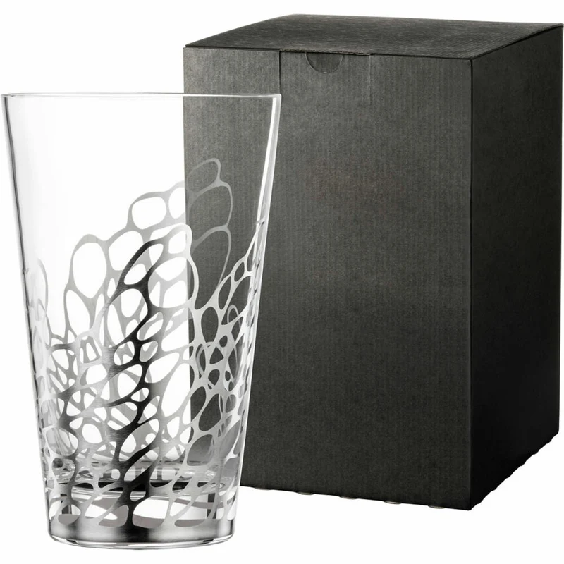 Eisch Vase Net, Dekovase, Blumenvase, Tischvase, Kristallglas, Silber, H 21 cm, 79165121