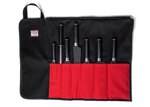 Messertasche für 7 Messer aus Segeltuch m. Baumwollfutter