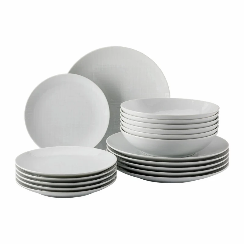 Rosenthal Geschirr-Set Mesh 18-tlg., Service, Porzellan, Weiß, 11770-800001-28421