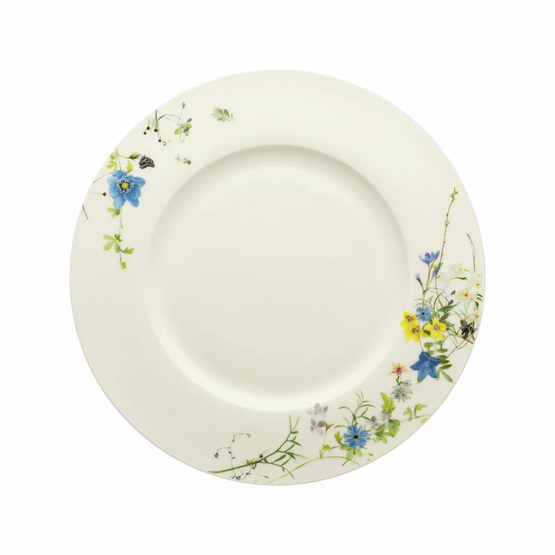 Rosenthal Speiseteller Brillance - Fleurs des Alpes mit Fahne, Bone China, Mehrfarbig, 28 cm, 10530-405108-10028
