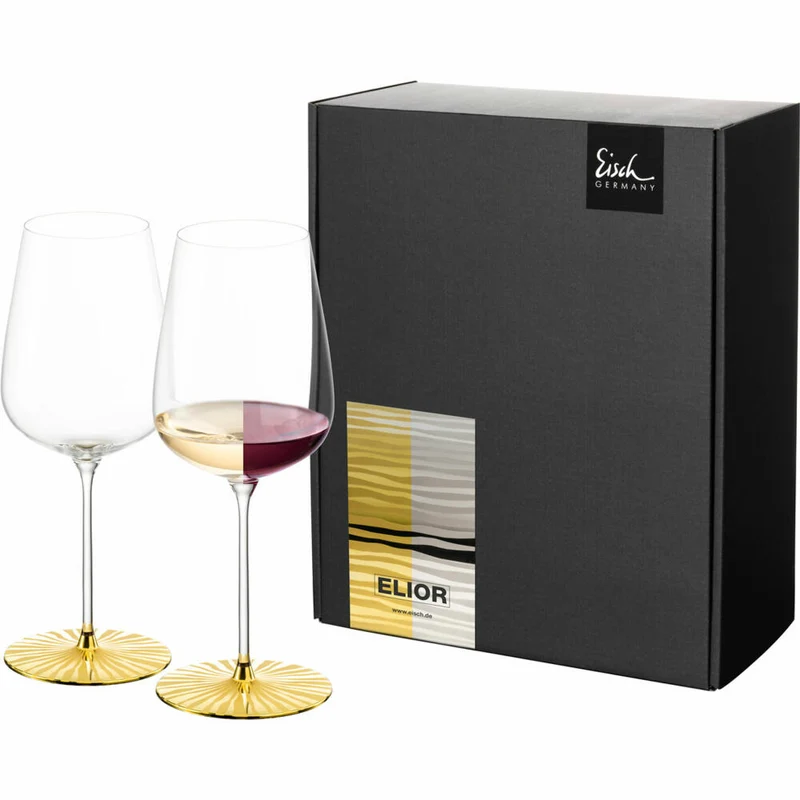 Eisch Allroundgläser Elior Sensisplus, 2er Set, Weinglas, Weißweinglas, Rotweinglas, Kristallglas, Gold, 580 ml, 79254331