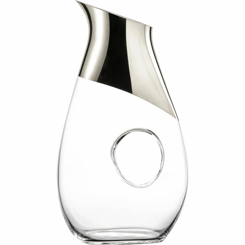 Eisch Krug No Drop, mit Durchgriff, Glaskrug, Wasserkrug, Weinkrug, Karaffe, Kristallglas, Platin, 1 L, 30170616