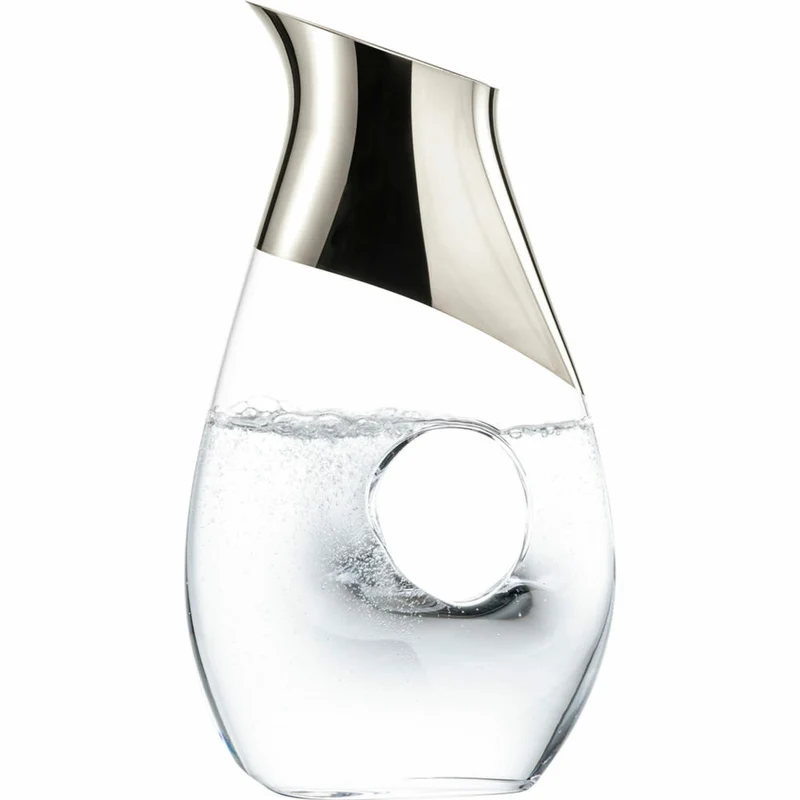 Eisch Krug No Drop, mit Durchgriff, Glaskrug, Wasserkrug, Weinkrug, Karaffe, Kristallglas, Platin, 1 L, 30170616