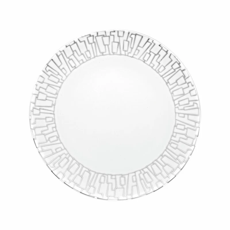Rosenthal Speiseteller TAC Gropius Skin Platin, Porzellan, Silber, 28 cm, 11280-403239-10229