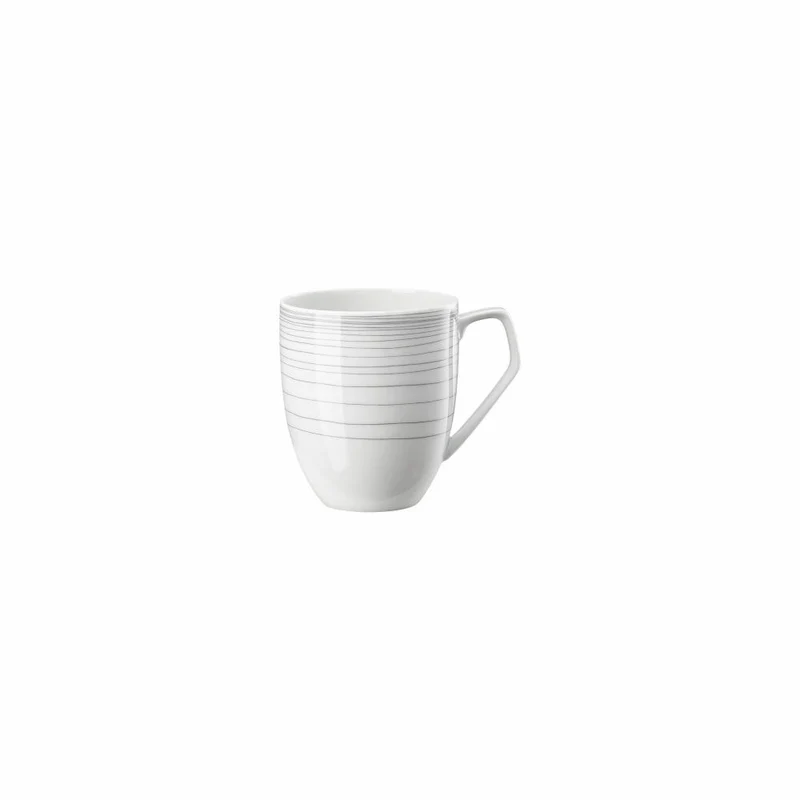 Rosenthal Henkelbecher TAC Gropius Stripes 2.0, Porzellan, Grau, 360 ml, 11280-403261-15505