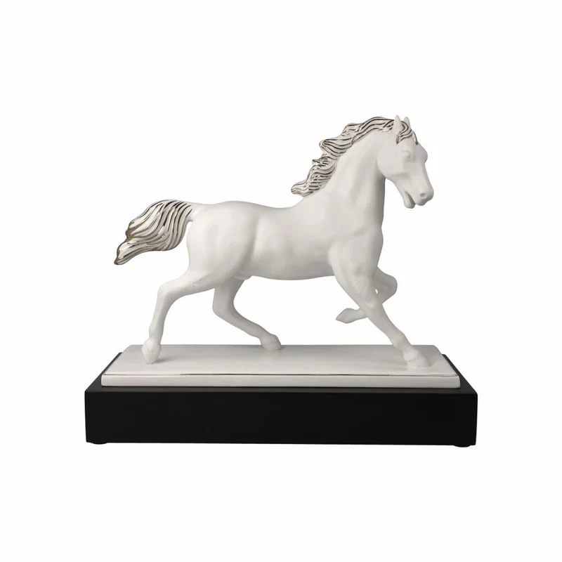 Goebel Deko-Objekt Studio 8 - Gracieux, Biskuit-Porzellan, weiß-platin, 28 cm, 30800071