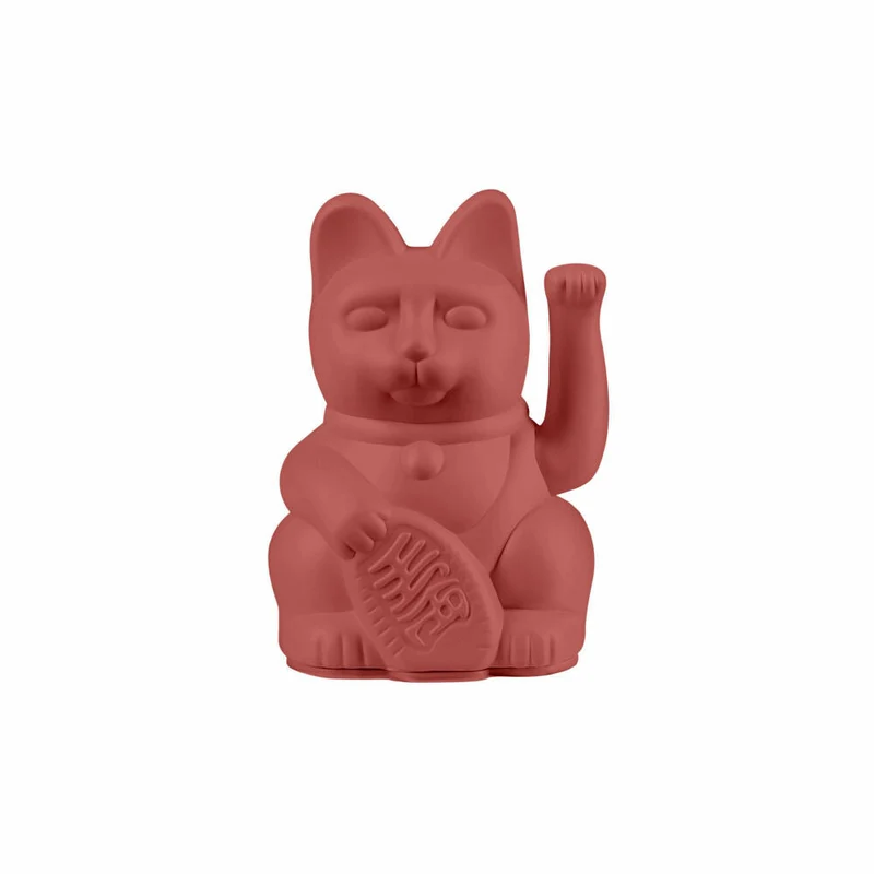 Donkey Products Winkekatze Lucky Cat Mini, Glücksbringer, Kunststoff, Berry Red, 10 cm, 330638