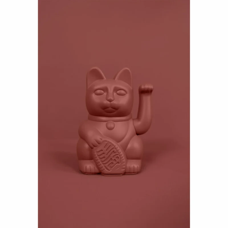 Donkey Products Winkekatze Lucky Cat Classic, Glücksbringer, winkende Katze, Kunststoff, Berry Red, ca. 15 cm, 330551