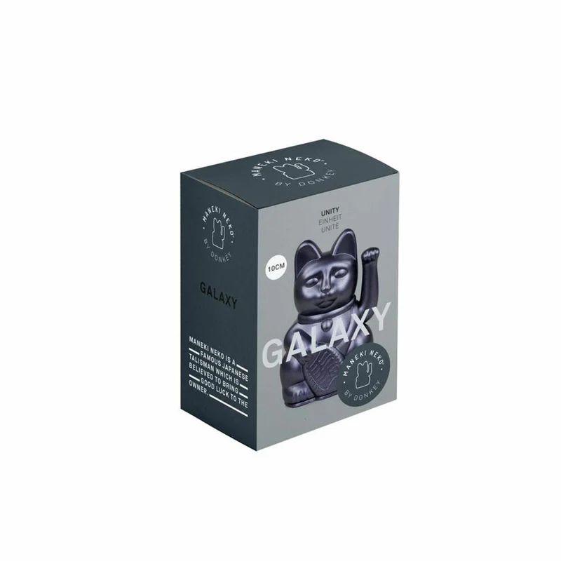 Donkey Products Winkekatze Lucky Cat Mini, Glücksbringer, Kunststoff, Galaxy, 10 cm, 330635