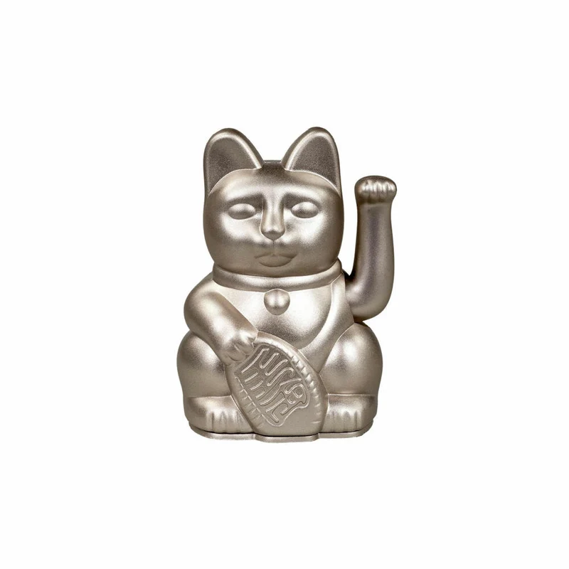 Donkey Products Winkekatze Lucky Cat Mini, Glücksbringer, Kunststoff, Moonlight, 10 cm, 330636