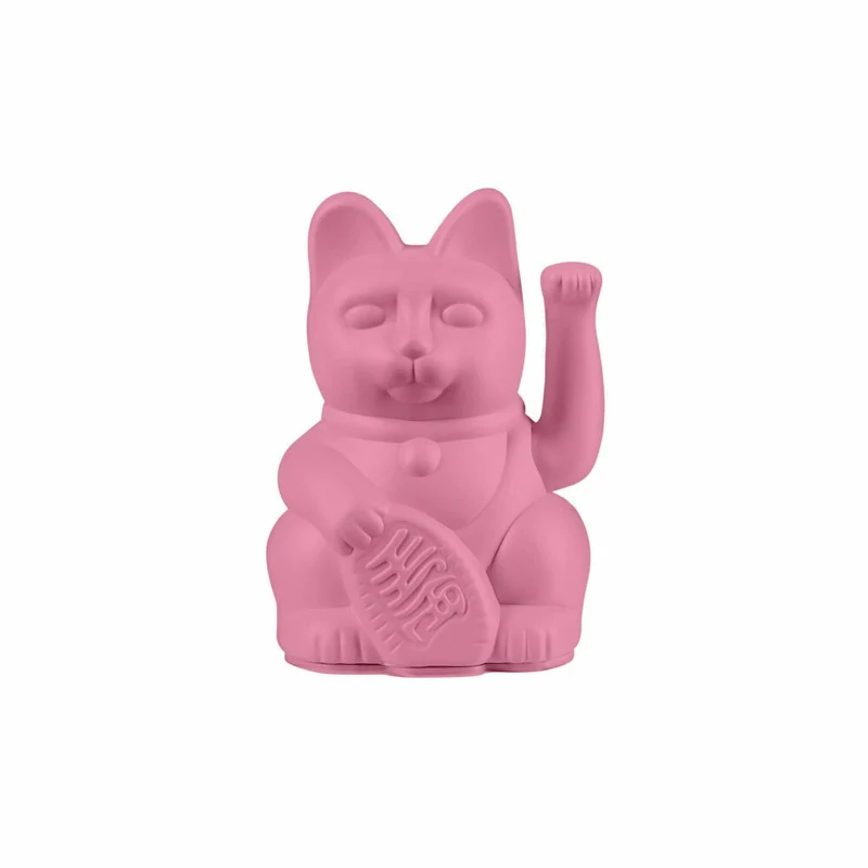 Donkey Products Winkekatze Lucky Cat Mini, Glücksbringer, Kunststoff, Hot Pink, 10 cm, 330637