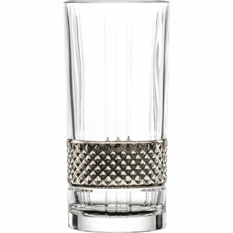 Eisch Longdrink Glen, 2er Set, Longdrinkglas, Cocktailglas, Wasserglas, Glas, Platin, 350 ml, 78854402