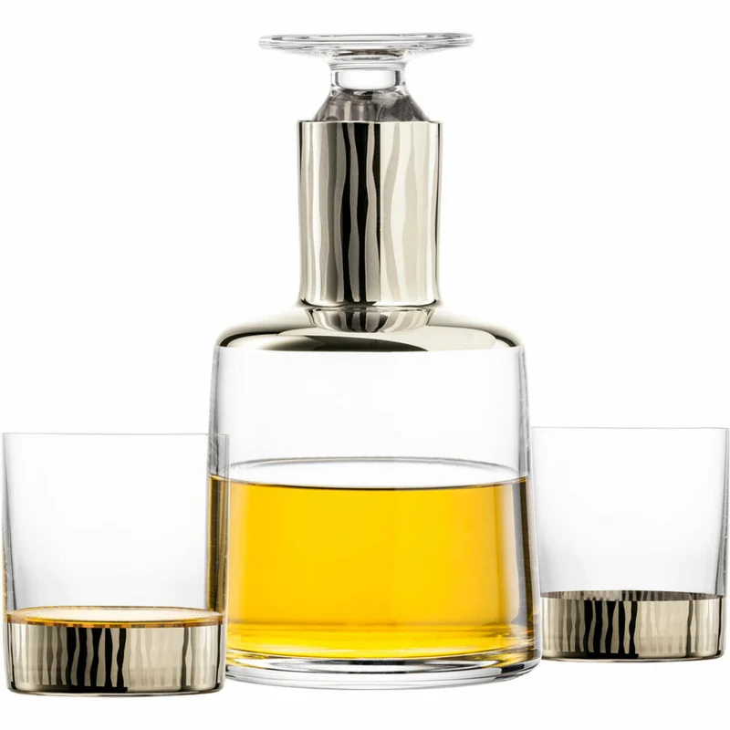 Eisch Whisky Set Elior, 3-tlg., Whiskygläser, Karaffe, Whiskybecher, Kristallglas, Platin, 79289910