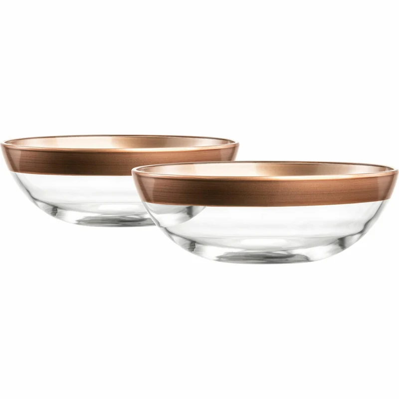 Eisch Schalen Kaya Copper, 2er Set, Dessertschale, Salatschale, Schale, Kristallglas, Kupfer, Ø 17 cm, 77356717