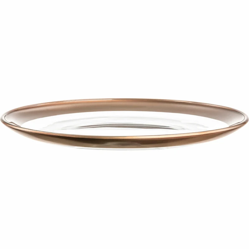 Eisch Teller Kaya Copper, 2er Set, Dessertteller, Kuchenteller, Speiseteller, Kristallglas, Kupfer, Ø 21 cm, 77356721