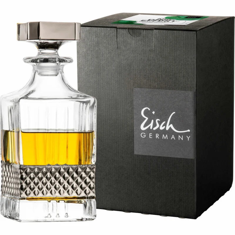 Eisch Whiskykaraffe Glen, No Drop, Whisky Karaffe, Kristallglas, Platin, 850 ml, 78884507