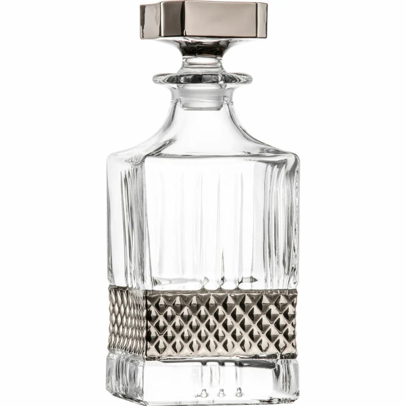 Eisch Whisky Set Glen, 3-tlg., Whiskygläser, Karaffe, Whiskybecher, Glas, Platin, 78884597