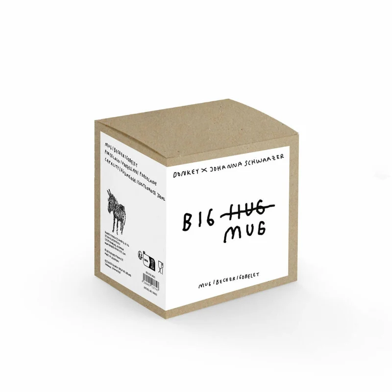 Donkey Products Big Hug Mug, Cozy Collection, Johanna Schwarzer, Tasse, Becher, Porzellan, 370 ml, Weiß, 700005