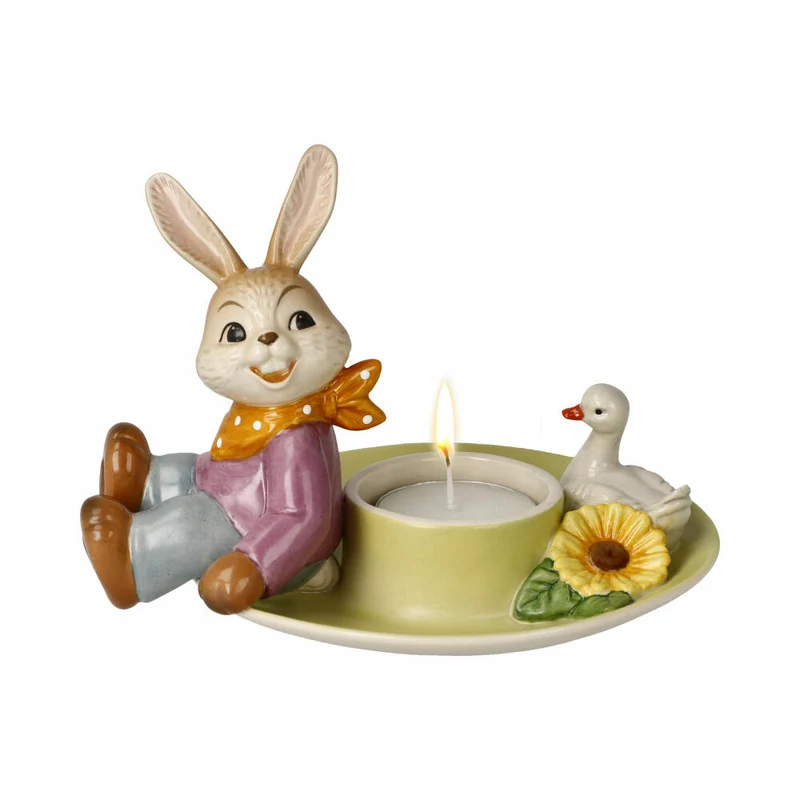 Goebel Windlicht Hase Ein Lächeln für Dich, Ostern, Steingut, Bunt, 11 cm, 66846131