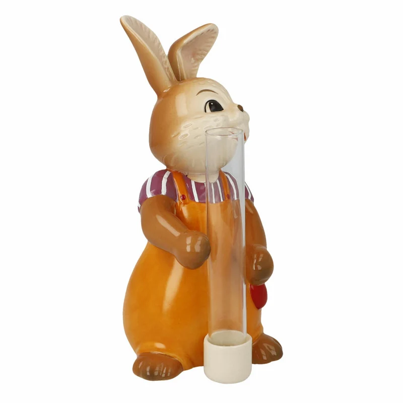 Goebel Figur Hase mit Vase Blütentraum, Ostern, Steingut, Bunt, 14.5 cm, 66846161