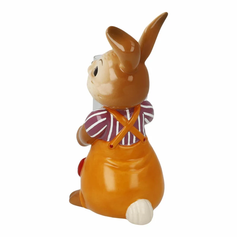 Goebel Figur Hase mit Vase Blütentraum, Ostern, Steingut, Bunt, 14.5 cm, 66846161