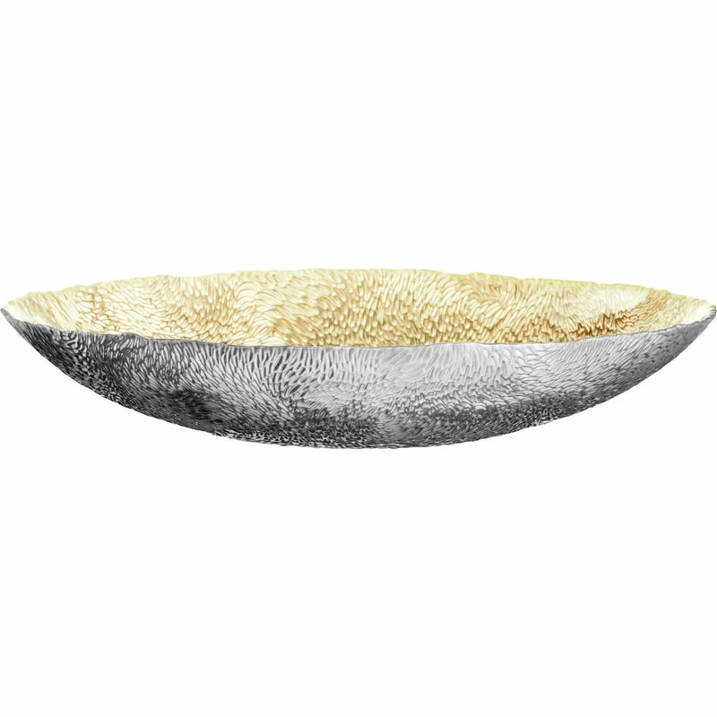 Eisch Schalen Sen Silver, 2er Set, Schale, Müslischale, Salatschale, Dekoschale, Glas, Silber, Ø 21 cm, 75131621