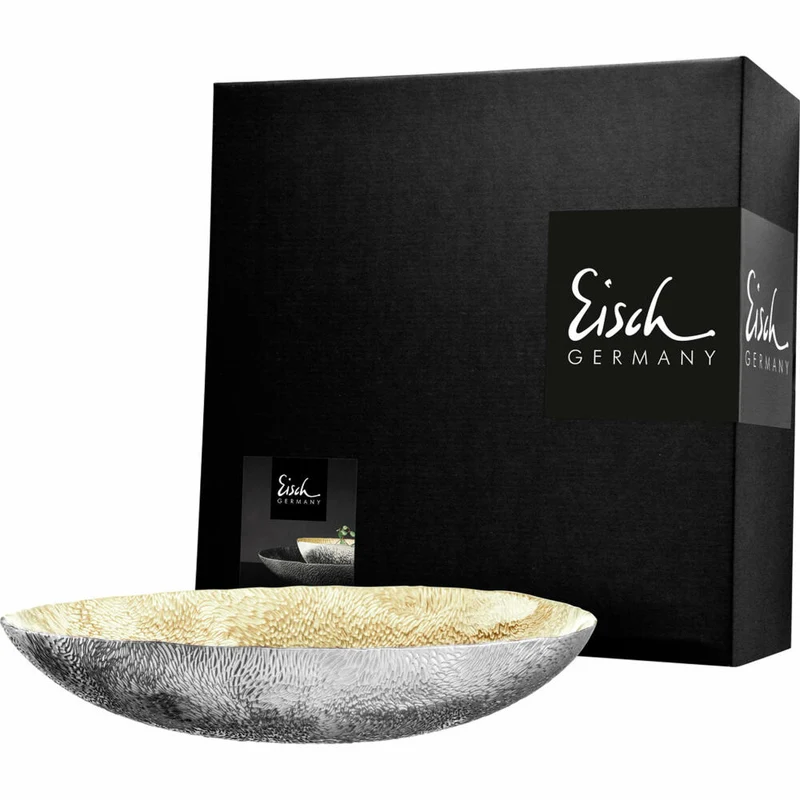 Eisch Schale Sen Silver, Servierschale, Schüssel, Dekoschale, Glas, Silber, Ø 30 cm, 75131630