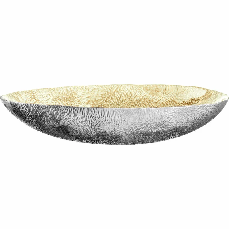 Eisch Schale Sen Silver, Servierschale, Schüssel, Dekoschale, Glas, Silber, Ø 30 cm, 75131630