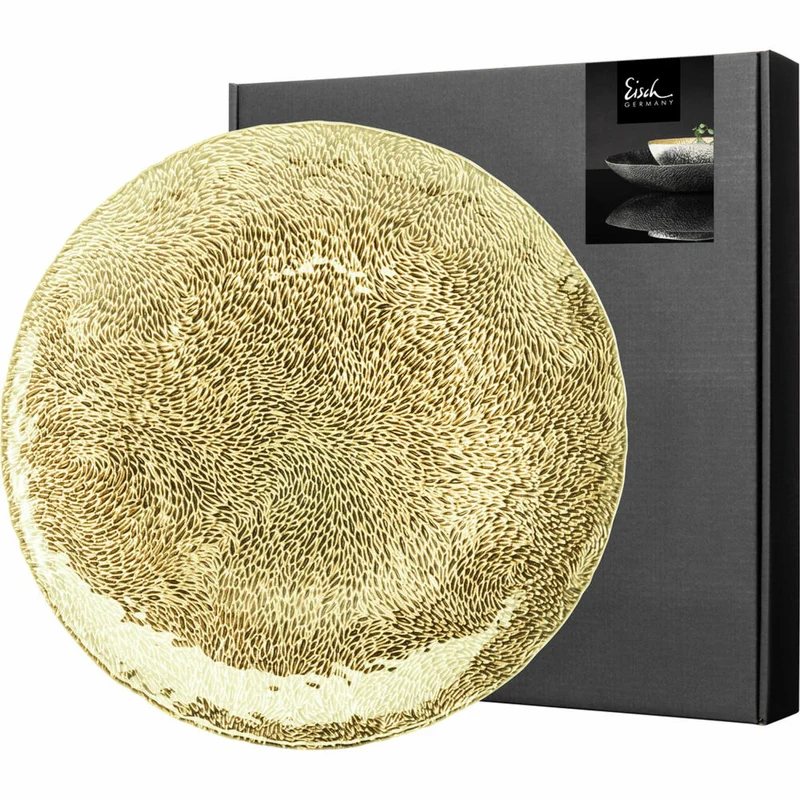 Eisch Teller Sen Silber, Speiseteller, Servierteller, Servierplatte, Glas, Silber, Ø 32 cm, 75131632