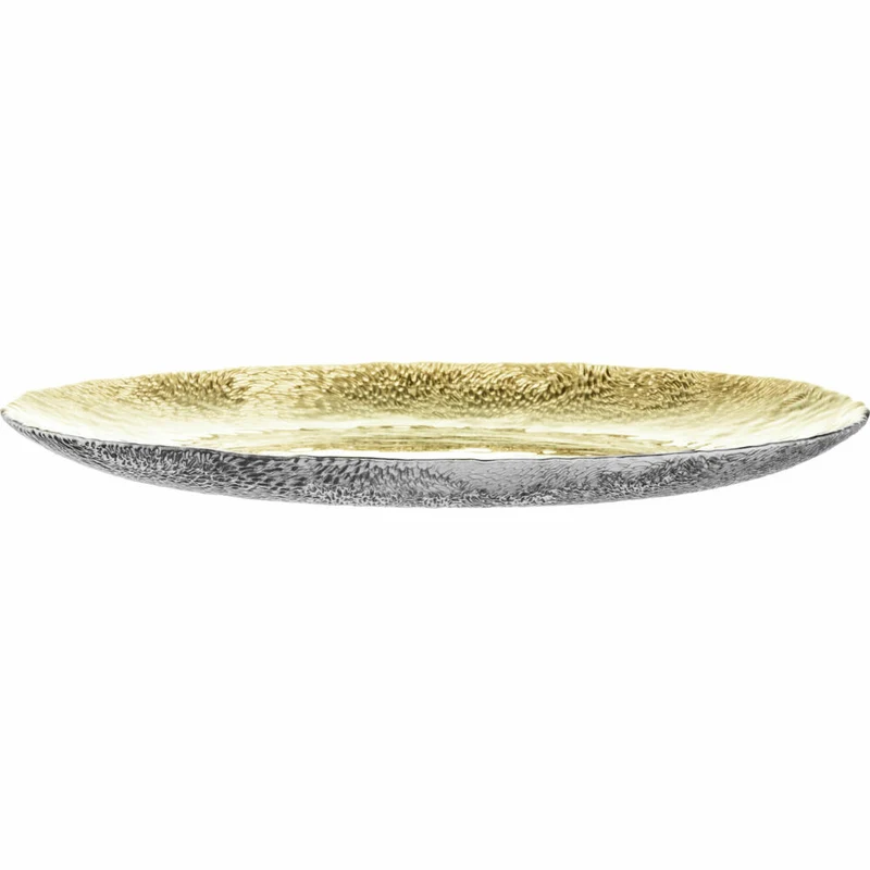 Eisch Teller Sen Silber, Speiseteller, Servierteller, Servierplatte, Glas, Silber, Ø 32 cm, 75131632