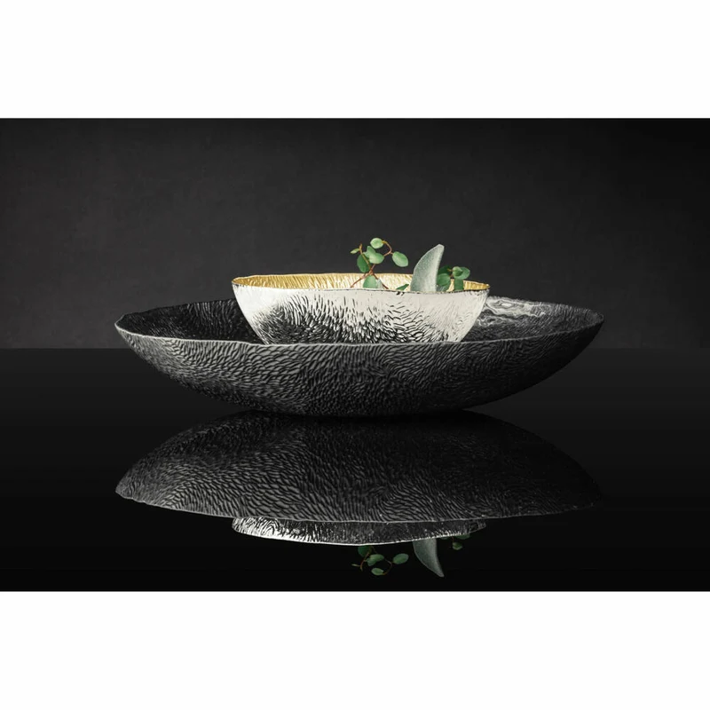 Eisch Teller Sen Black, Speiseteller, Servierteller, Servierplatte, Glas, Schwarz, Ø 32 cm, 75131633
