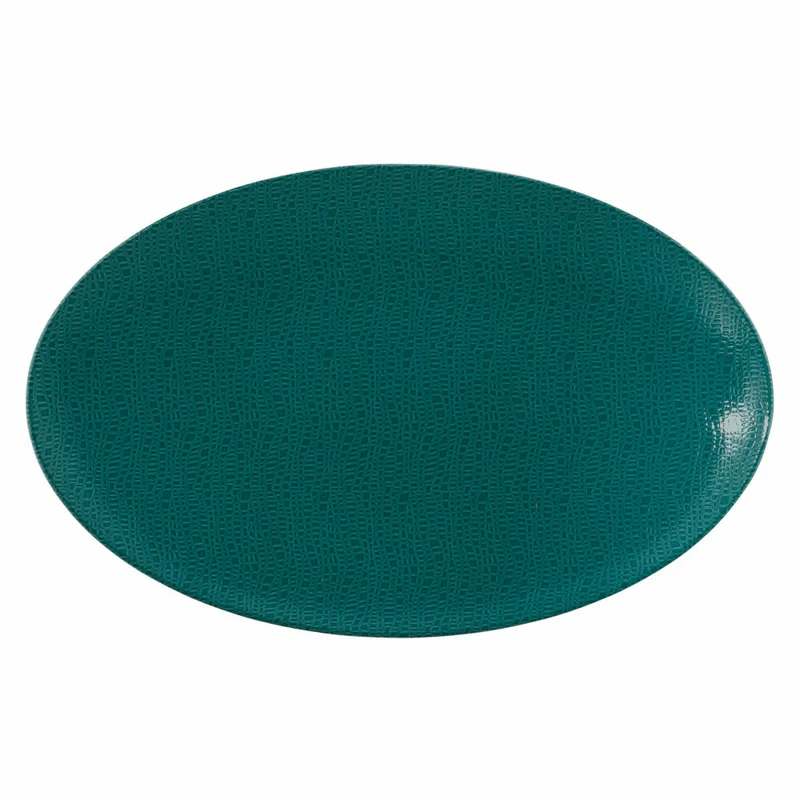 Seltmann Weiden Servierplatte oval Life Fashion Trendy Petrol, Porzellan, Petrolblau, 40 x 26 cm, 001.773773