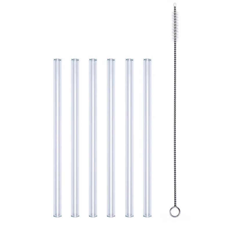 Glastrinkhalm Set 7 tlg. - Länge 15 cm