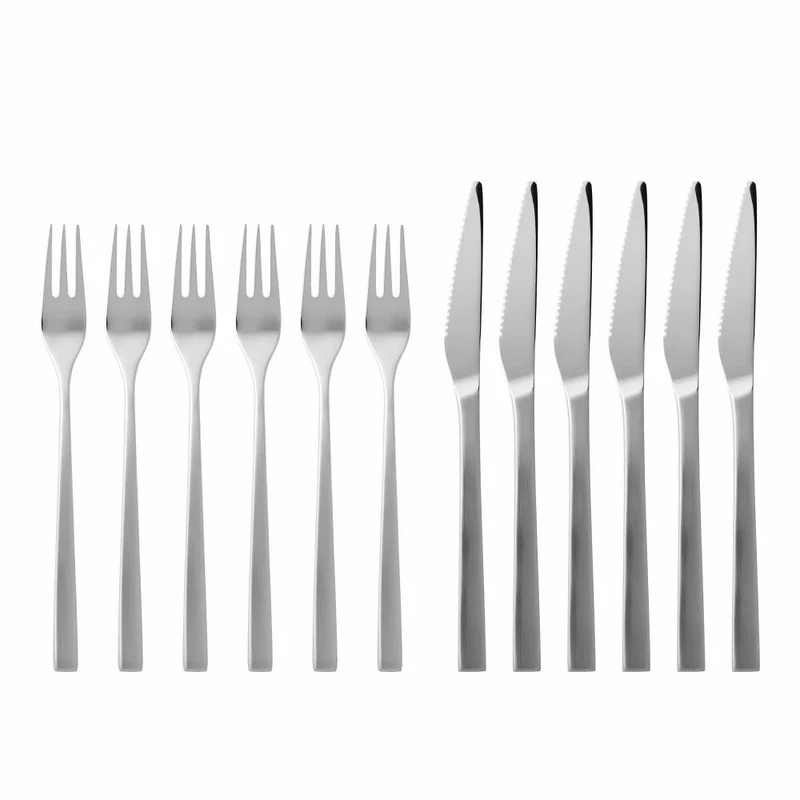 Gense Steakbesteck-Set Fuga 12-tlg., Steakmesser, Steakgabeln, 18/8 Edelstahl, 23828