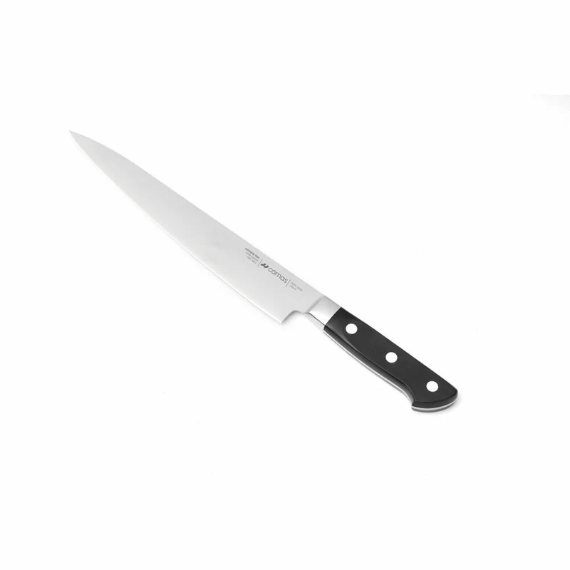 Comas Tranchiermesser Zen, Fleischmesser, San Mai Stahl, POM, Schwarz, 24 cm, 10970