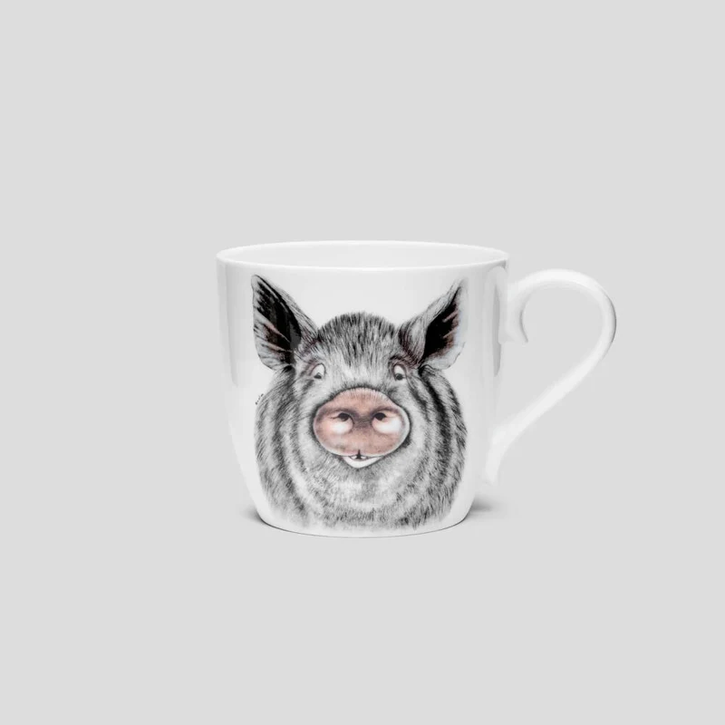 Charlotte Nicolin Becher Oscar, Tasse, Schwein, Fine Bone China, Bunt, 415 ml, MU7508