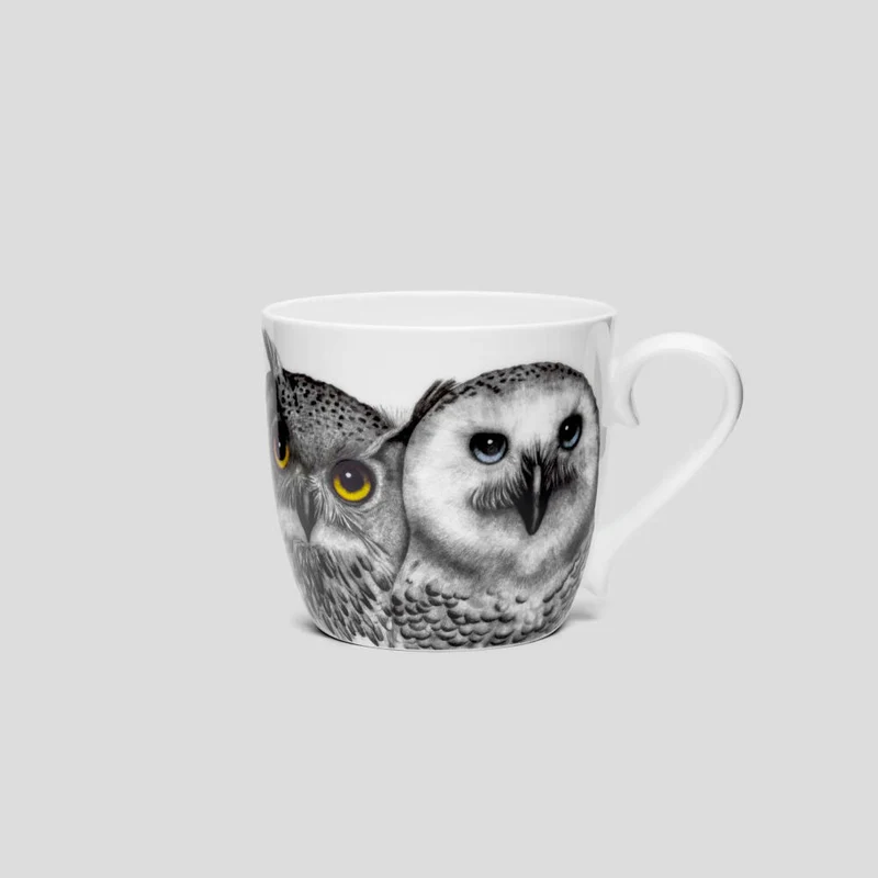 Charlotte Nicolin Becher Contemplation, Tasse, Eule, Fine Bone China, Bunt, 415 ml, MU7511