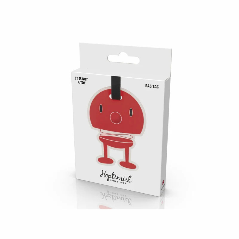 Hoptimist Taschenanhänger Bag Tag Red, 100% Silikon, Rot, 10 x 8 cm, 35794