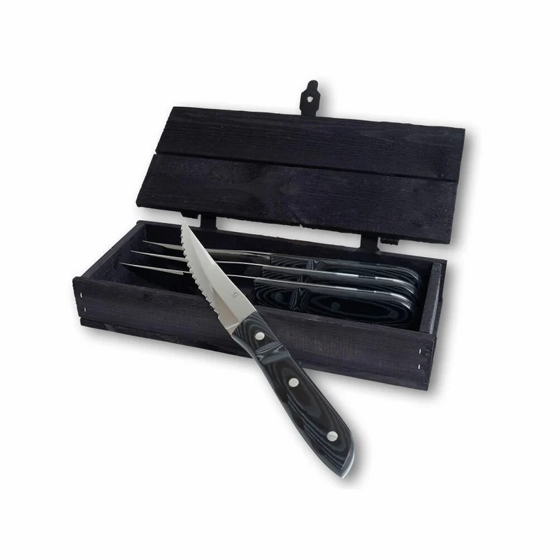 Gense Steakmesser XL Old Farmer Micarta 4er Set, Melamin, 18/8 Edelstahl, 23.5 cm, 20349