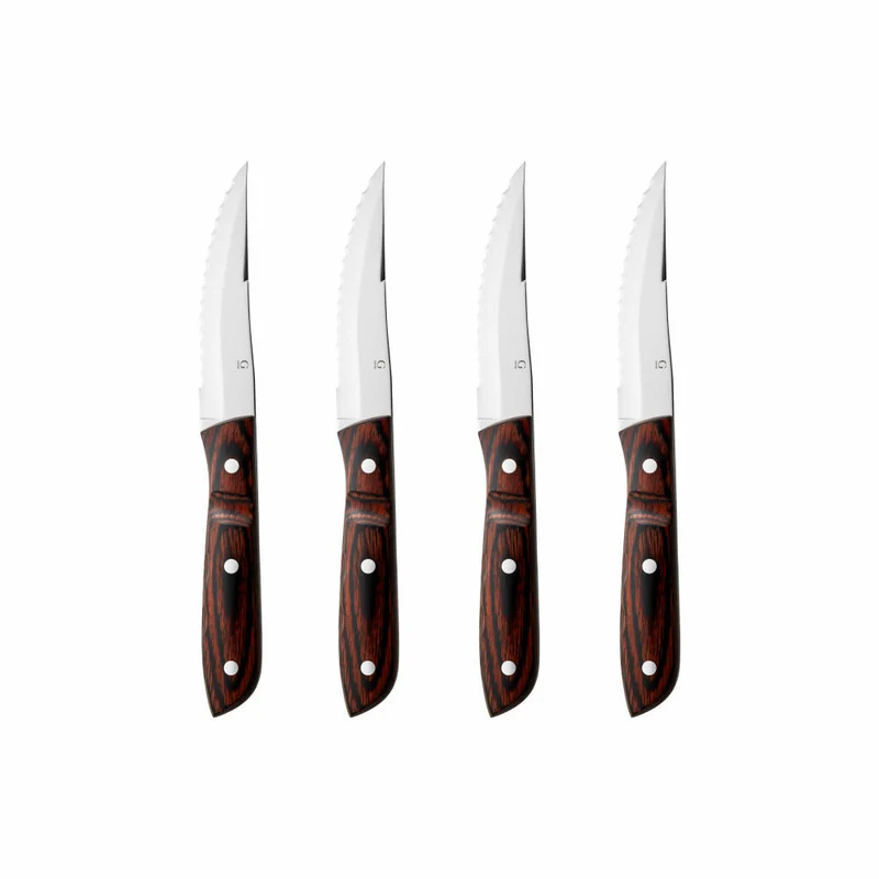 Gense Steakmesser XL Old Farmer Classic 4er Set, Holzlaminat, 18/8 Edelstahl, 23.5 cm, 20351