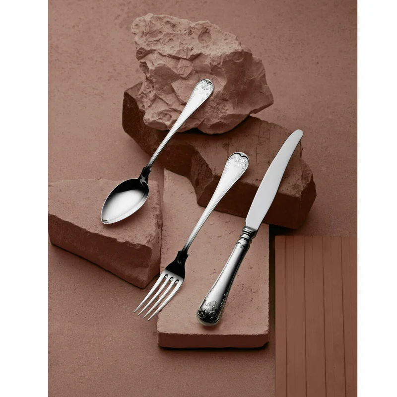 Gense Dessertlöffel Gammal fransk, Besteck, Löffel, Silber 830, 18.3 cm, 20183