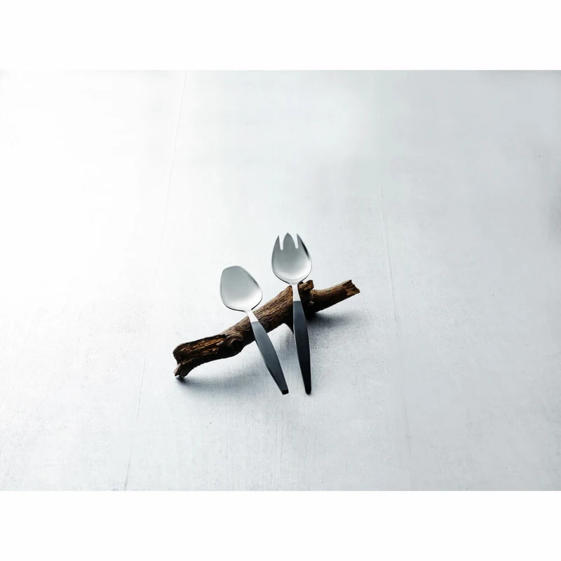 Gense Salatbesteck Focus de Luxe 2-tlg., Salatlöffel, Salatgabel, POM-Kunststoff, 18/8 Edelstahl, 26.8 cm, 20487