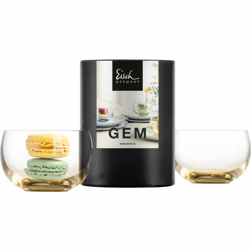 Eisch Dessertschalen 2er Set Gem, Dessertschale, Dessert Schale, Müslischale, Kristallglas, Amber, Ø 9.2 cm, 30031016